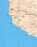 Este mapa muestra las poblaciones (pueblos) de Ejido Valle Tranquilo, El Metate, Ejido Nuevo Uruapan, El Rosario, El progreso, Guayaquil, Punta Baja, Agua Blanca, Emiliano Zapata, Malvar, Santa Catarina, San carlos, Puerto Canoas.