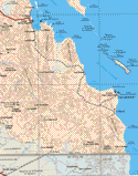 Este mapa muestra las ciudades de La Gringa, La Silica, Bahia de los Angeles, La Mona, El Porvenir, Las Flores, San Borja, Rancho Campo StelaLos Paredones, San Rafael, puerto San Francisquito, Los Tepetates, La Huerta, Campo del Monte, El Mezquital, Rancho Alegre, La Esperanza, El Arco, Pozo A., Misión Santa Gertrudis, Santa Barbara, Los Corrales, El Barril.